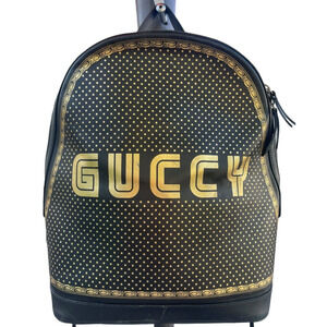 * SOLD * GUCCI × SEGA Magnetismo Stars Dome Backpack Bag Black Leather 419584